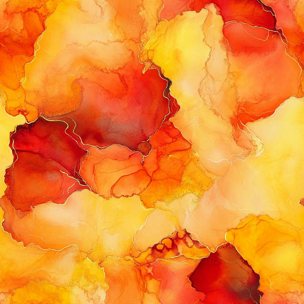 Flowing Orange Fall Alcohol Ink 6