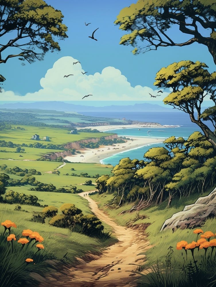 Otter Trail South Africa 2 Vintage Travel Illustration