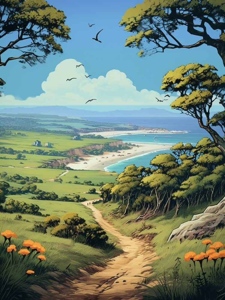 Otter Trail South Africa 2 Vintage Travel Illustration