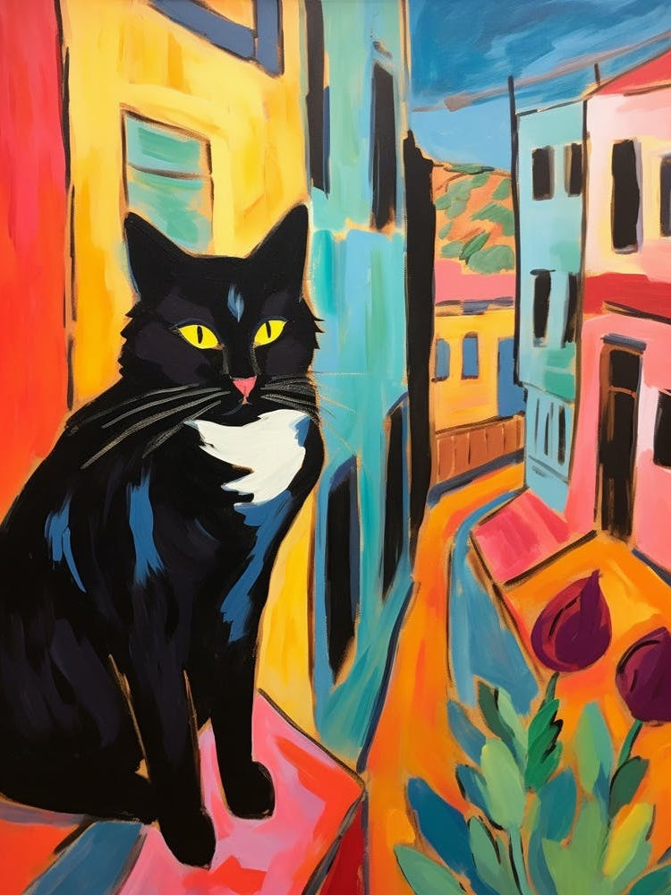 Painting Of A Cat In Agrigento Italy 2