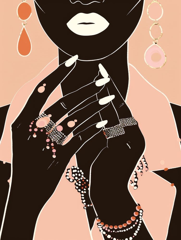 Schwarze Frau mit Schmuck