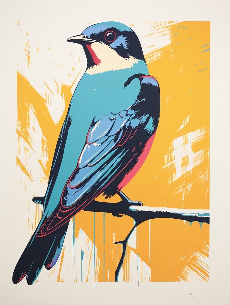 Andy Warhol Stil Vogel Rauchschwalbe 2