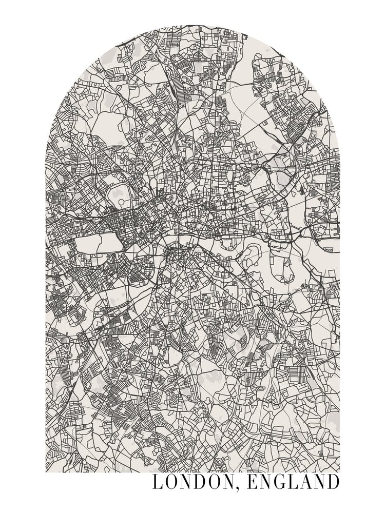 London England Boho Minimal Arch Street Map