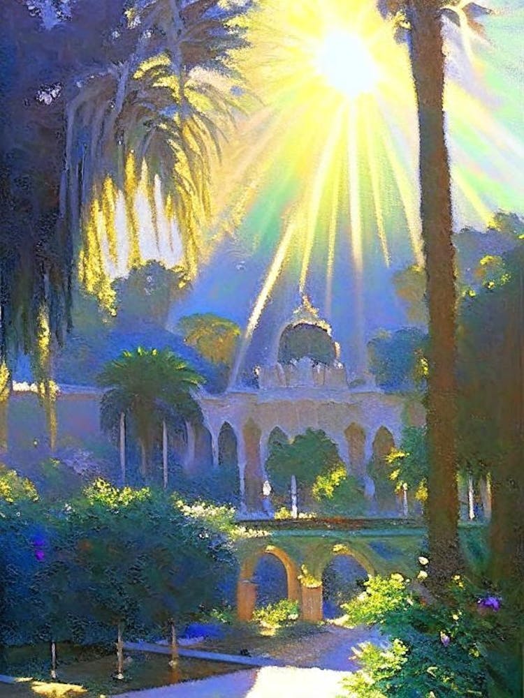 Balboa Park, 1, Usa Classic Monet Style Painting