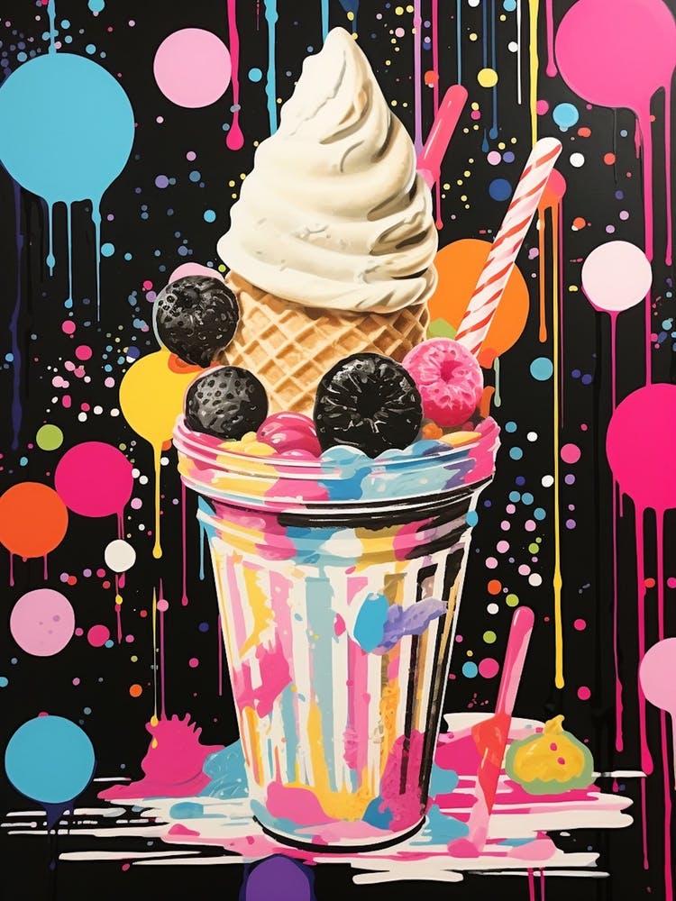 Ice Cream Sunday Rainbow Dots 2