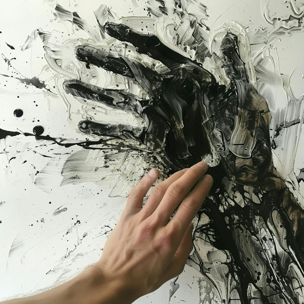 Black And White Hand Painting