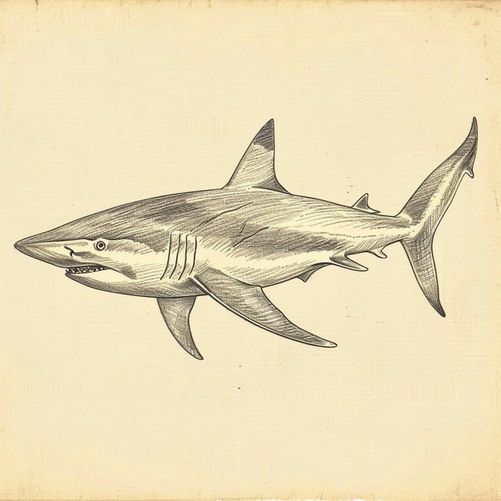 Vintage Shark Illustration 3