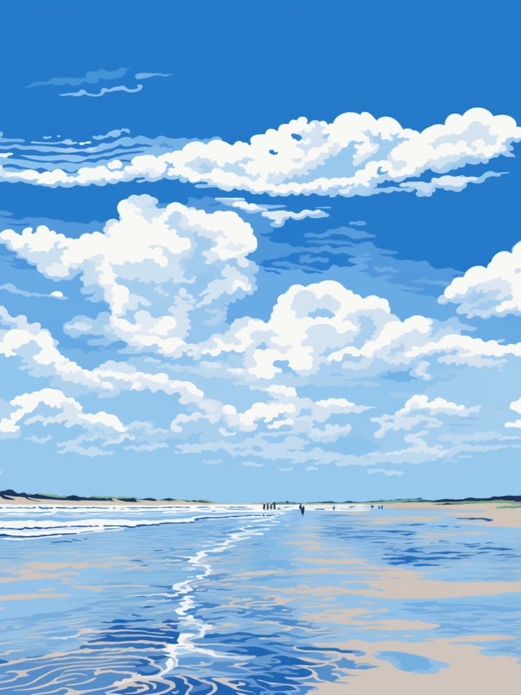 A Screen Print Of Holkham Bay Beach Norfolk 3