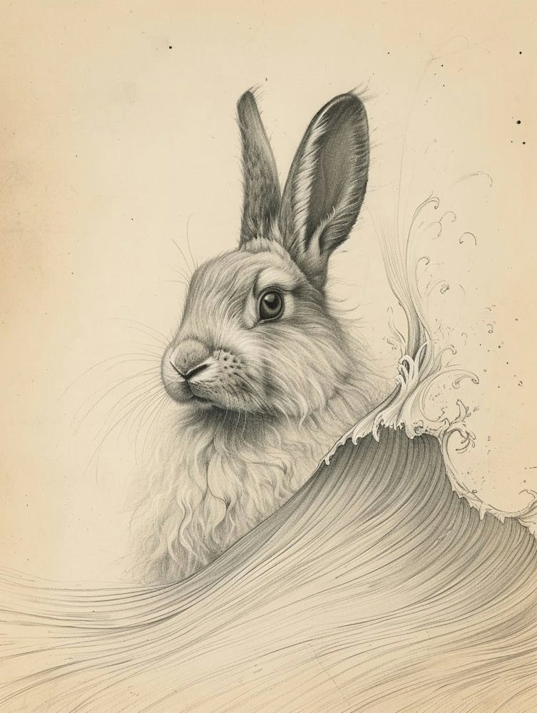 English Angora Rabbit Drawing 1