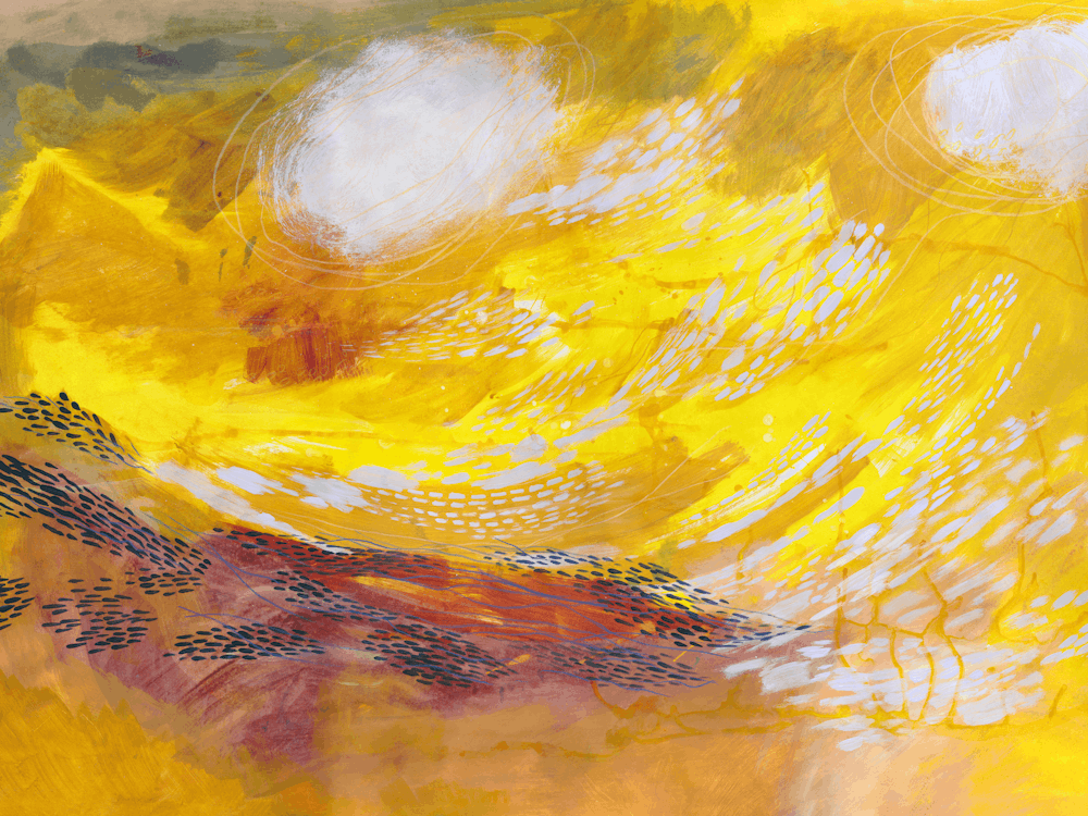 Golden Desert Landscape Abstract