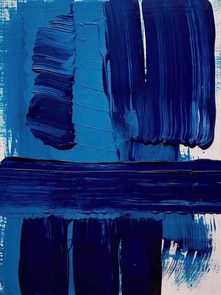 Blue Brush Strokes Abstract 1