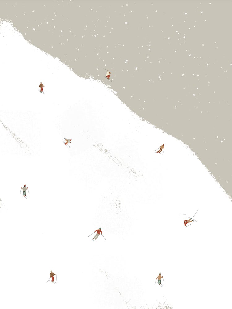Fy Coitcreative Tiny Skiers On The Slopes