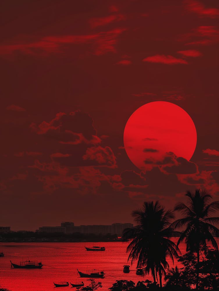Sunset Over The Sea