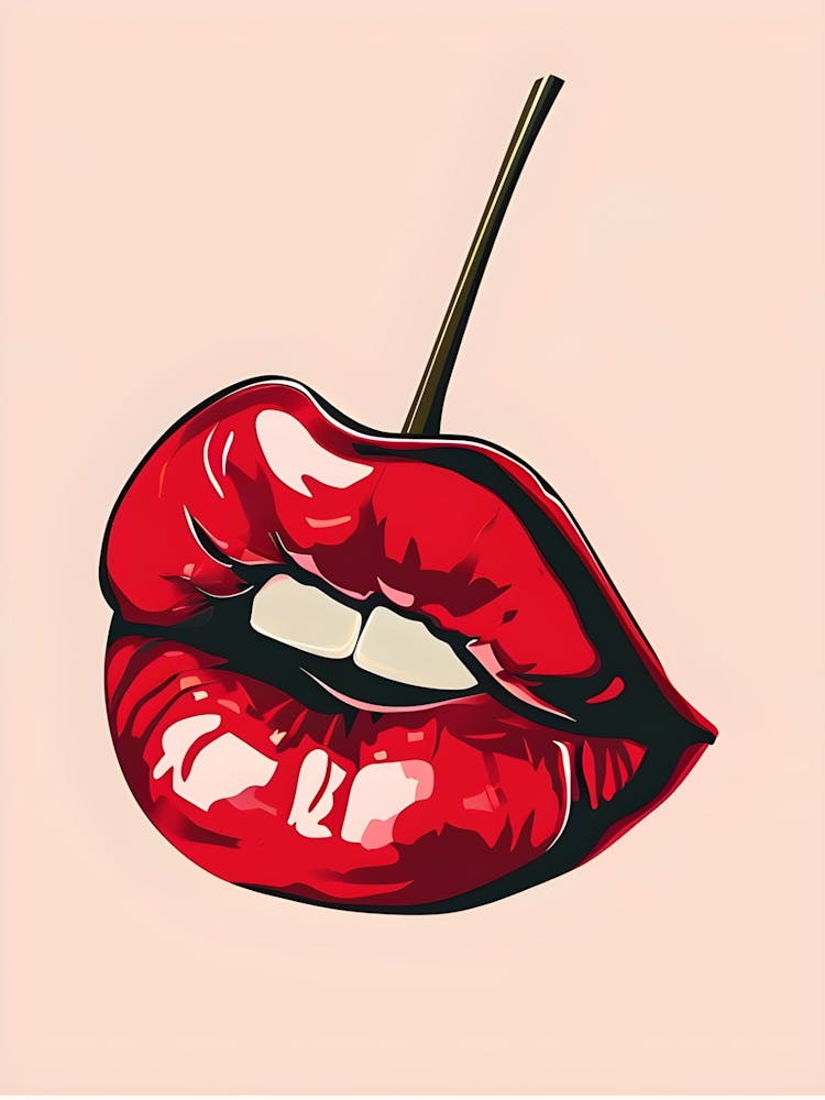 Cherry Lips Canvas Print