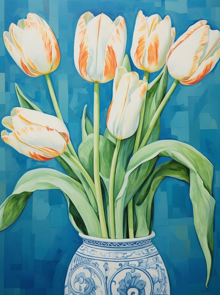 Flowers In A Vase Still Life Painting Tulips 3