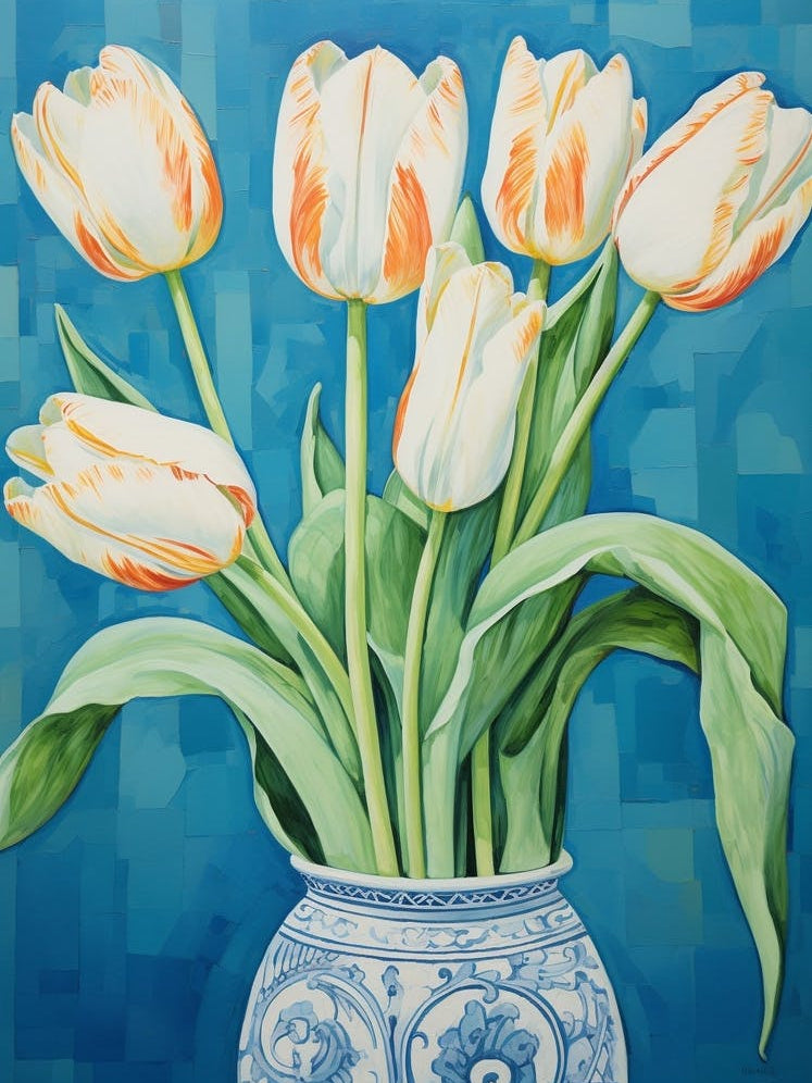 Flowers In A Vase Still Life Painting Tulips 3