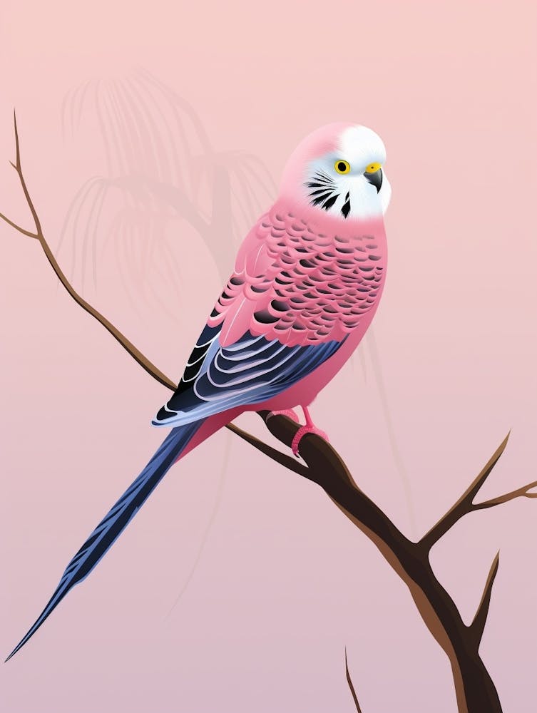 Illustration Minimaliste Perruche Ondulée 4