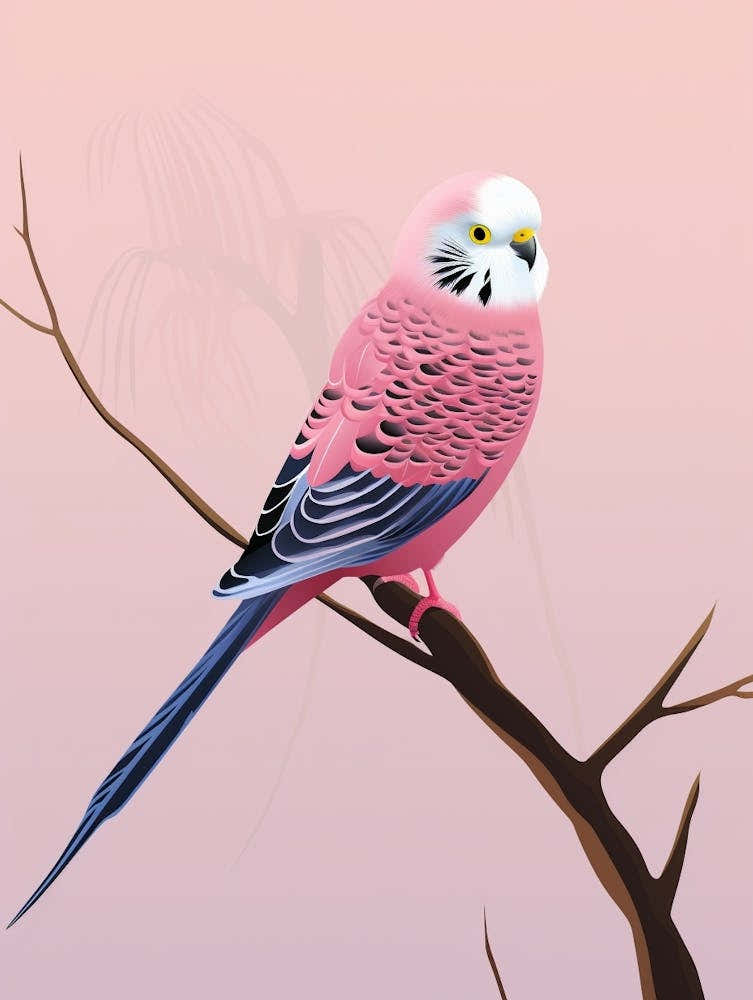 Minimalist Budgerigar 4 Illustration