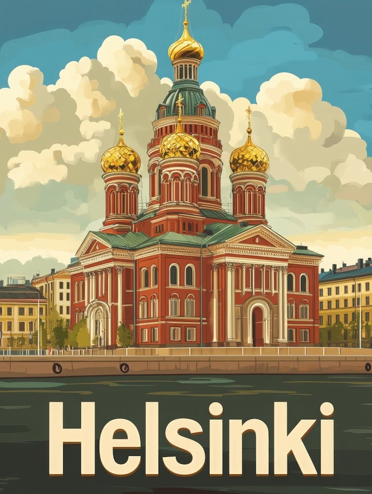 Aihrgdesign Une Affiche de Voyage Rétro Pour Helsinki 1