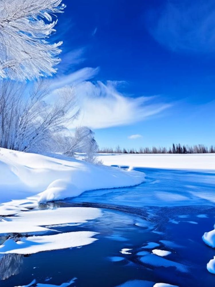 Snow Melting Into Water Waterscape Photography 1