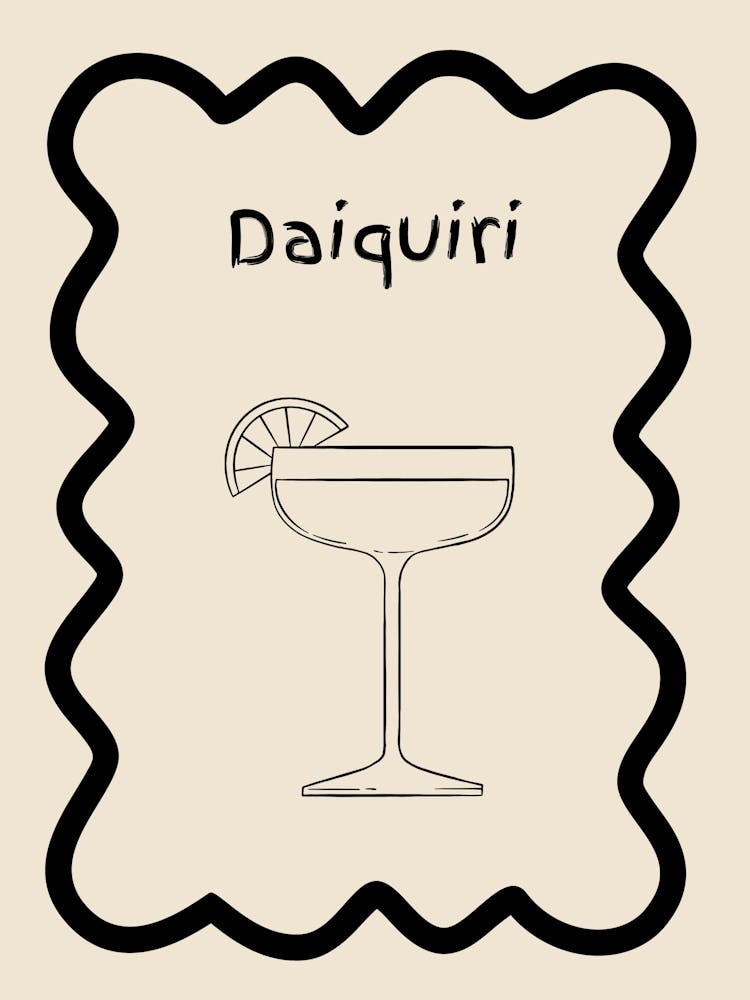 Daiquiri Doodle Poster B&W