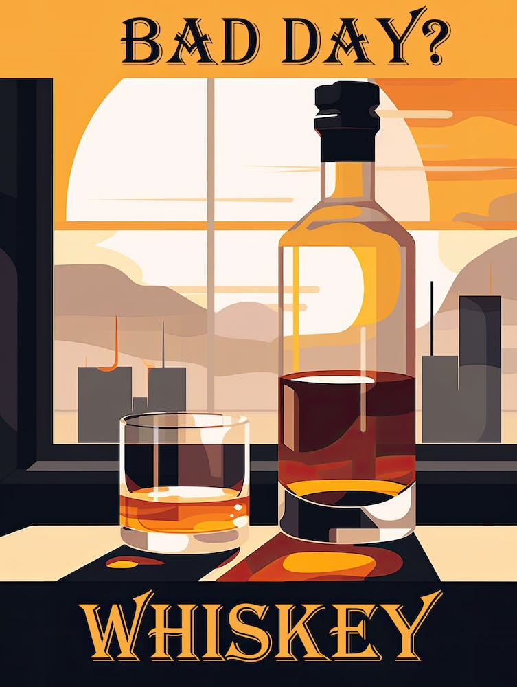 Bad Day? Whiskey Vintage Poster Art