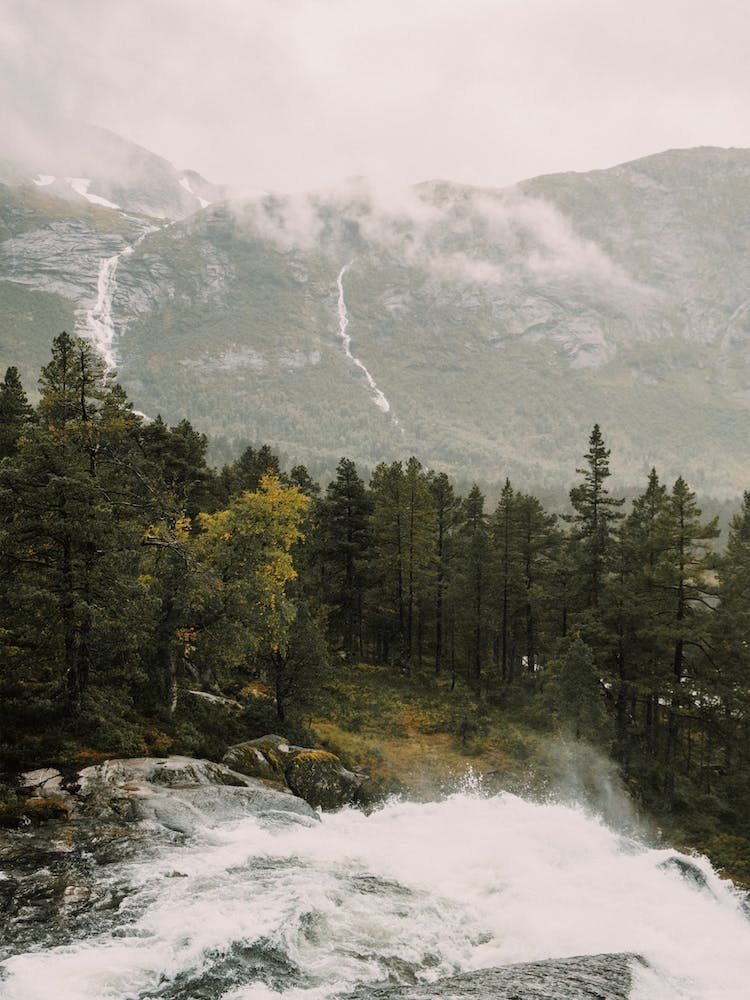 Rushing River In Norway