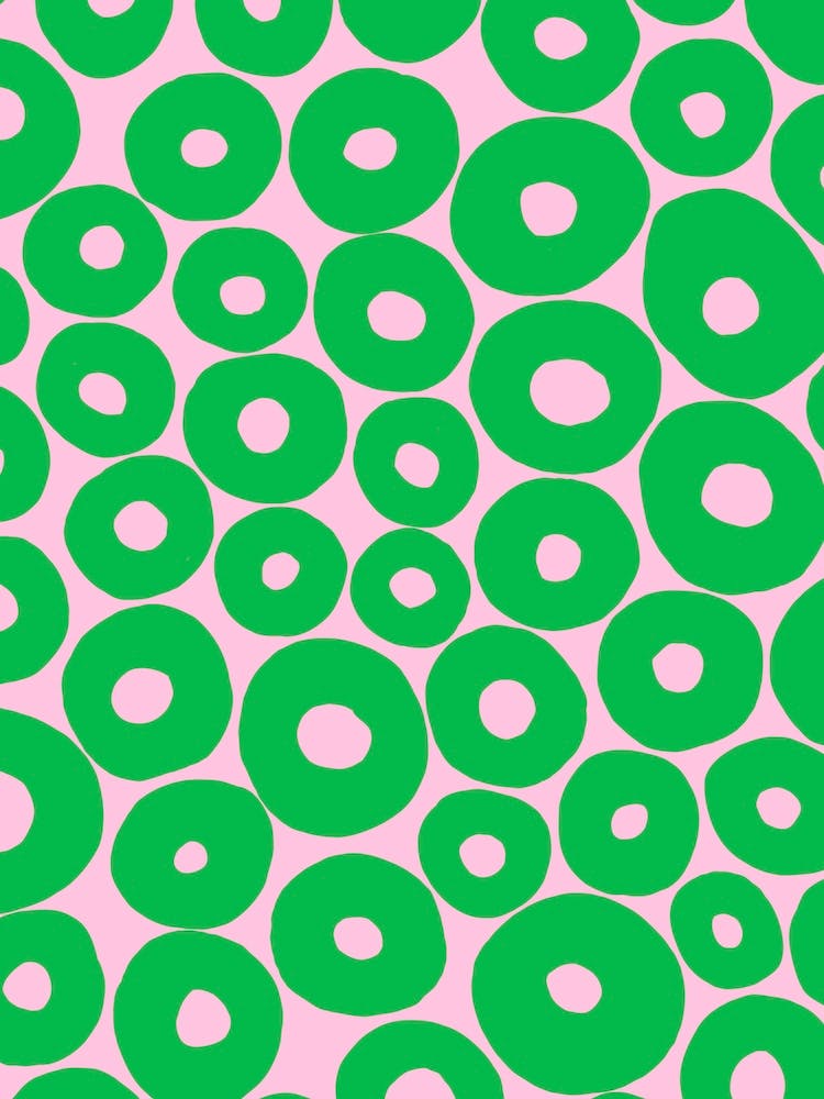 Pink And Green Abstract Shapes