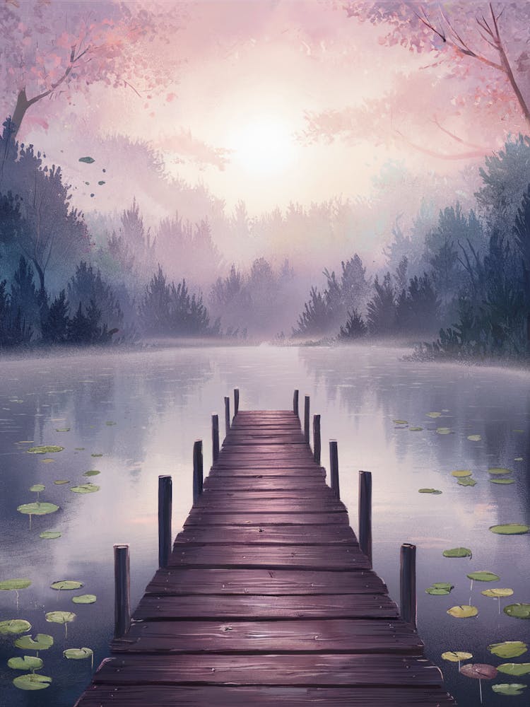 Pier In The Woods, into the water