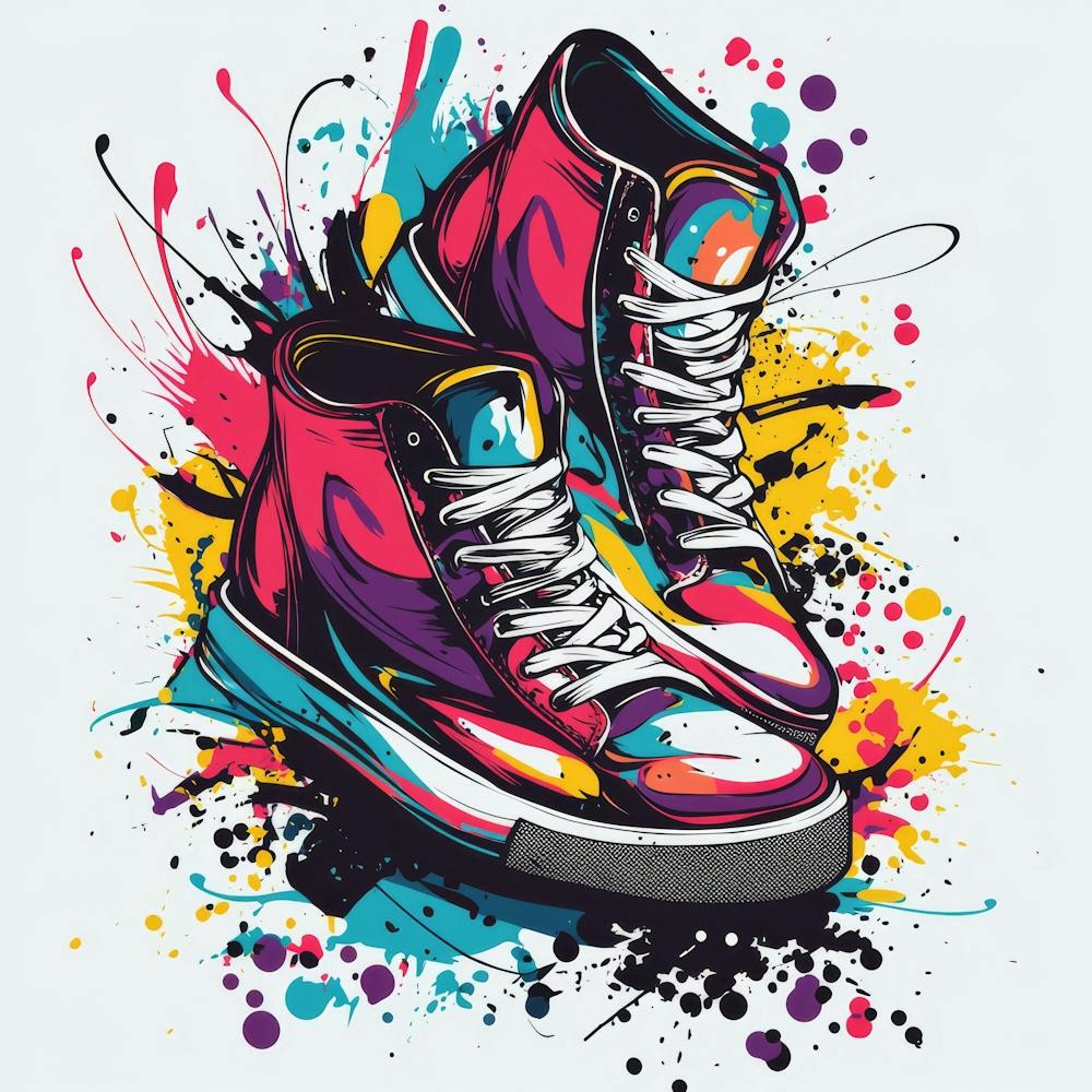Sneakers With Paint Splatters