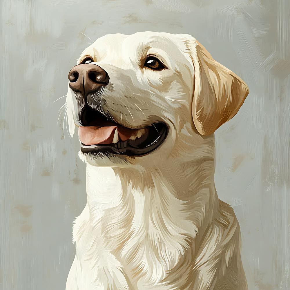 Labrador Retriever Calme Peinture à l'Huile 1