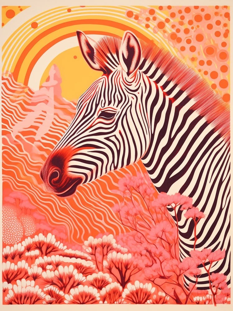 Zebra Orange & Pink Pattern 2