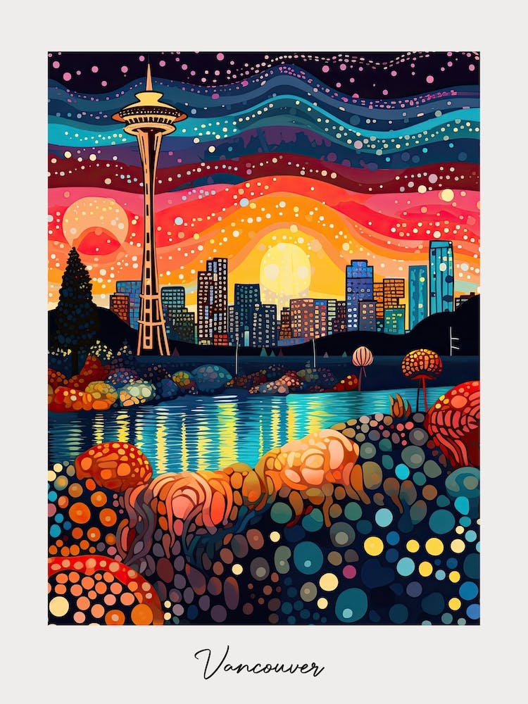 Poster Of Vancouver, Illustration In The Style Of Pop Art 2