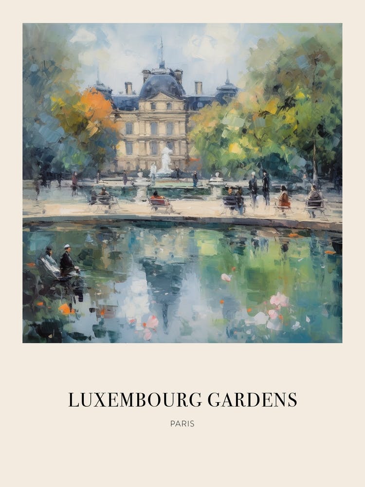 Luxembourg Gardens Paris 4 Vintage Cezanne Inspired Poster