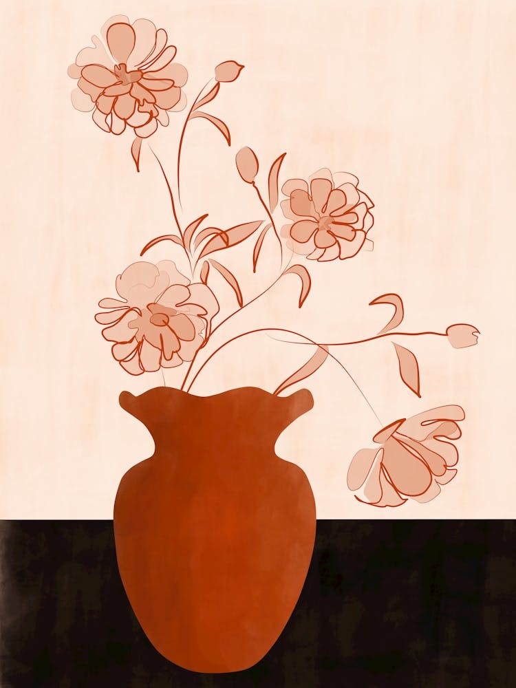 Flowers In A Red Vase No.2