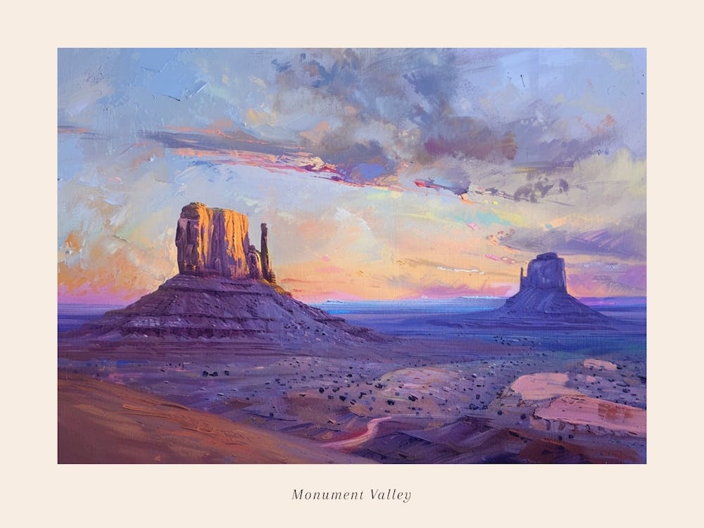 Western Sunset Landscapes Monument Valley Arizona 5 Poster