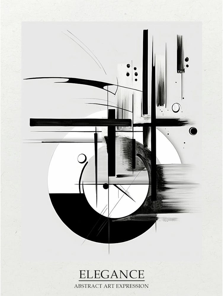 Elegance Abstract Black And White 8 Poster