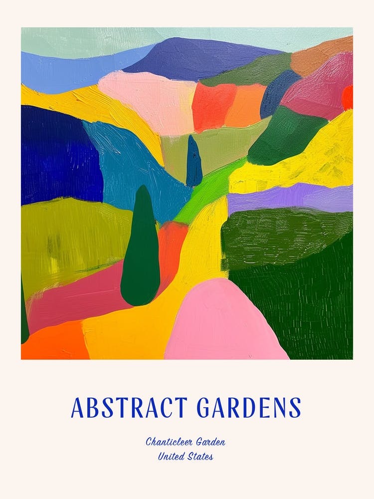 Colourful Gardens Chanticleer Garden Usa 1 Blue Poster