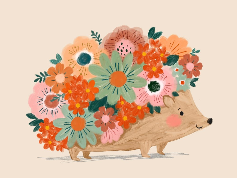 Pretty Floral Hedgehog