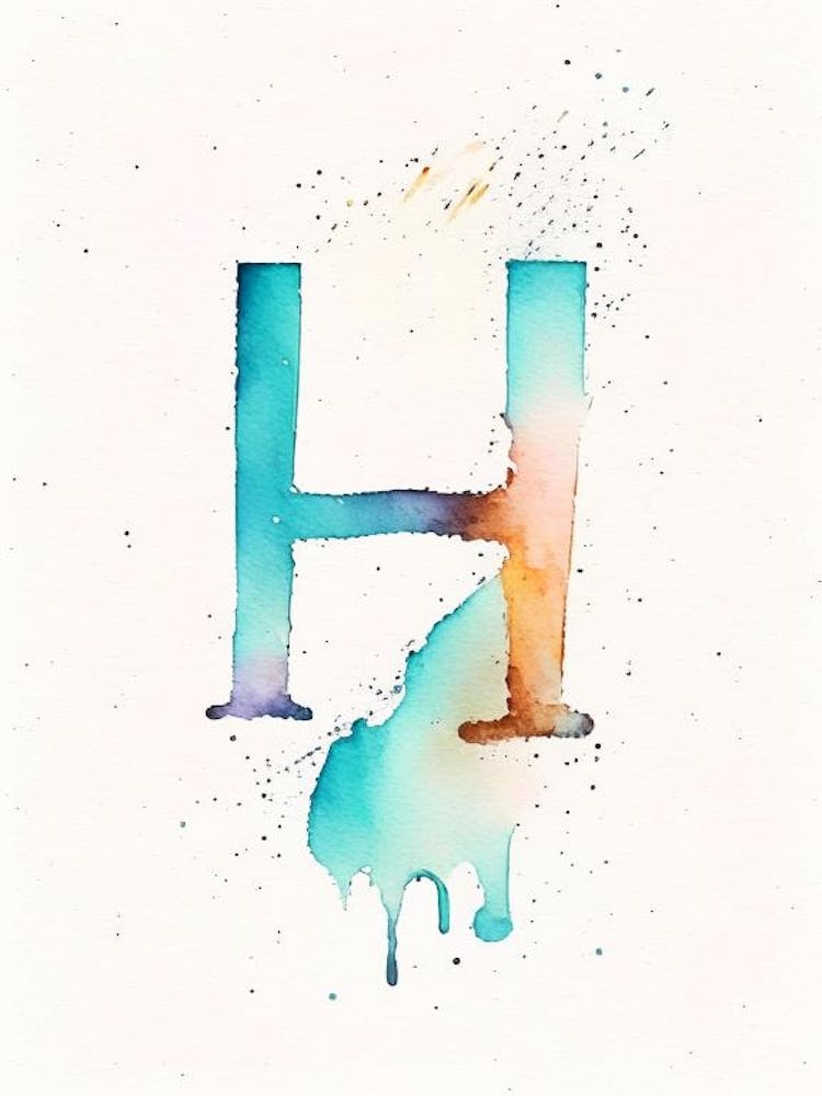 H, Buchstabe, Alphabet Minimalistische Aquarell 2