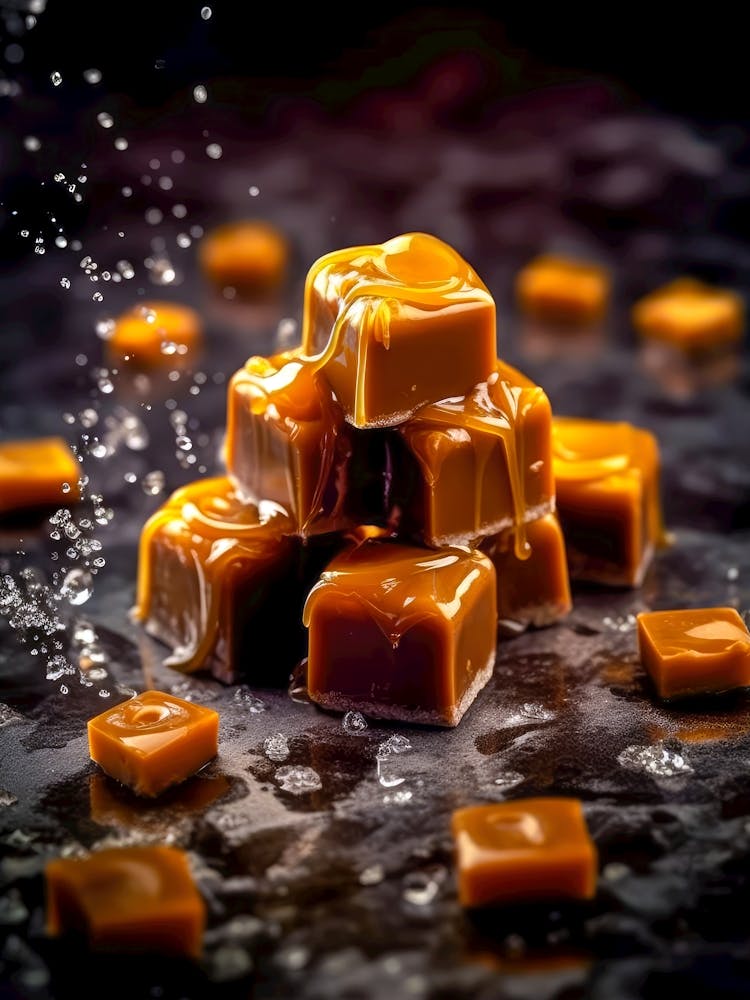 Caramel Cubes sweet food