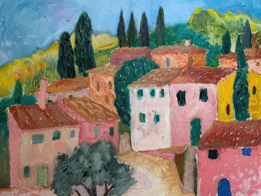 Rural Reflections Painting Inspired By Paul Cezanne