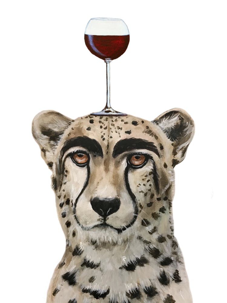 Cheetah With Wineglass