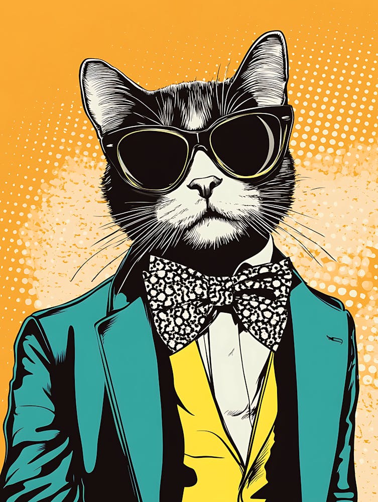 Super Cool Cat Illustration Pop 3