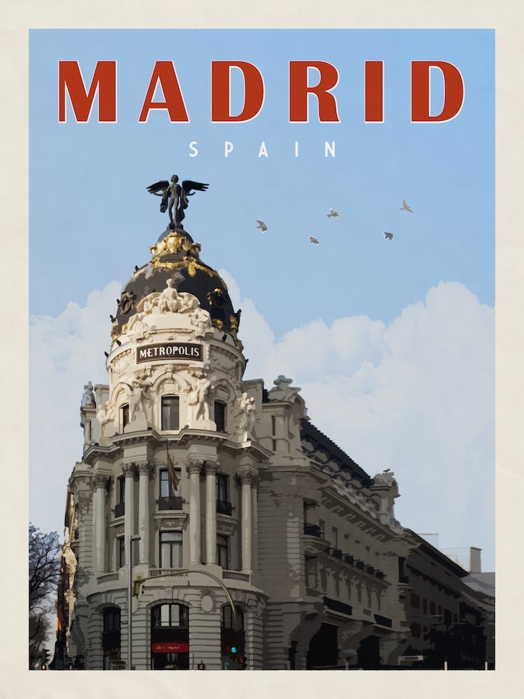 Madrid Spain Travel Poster