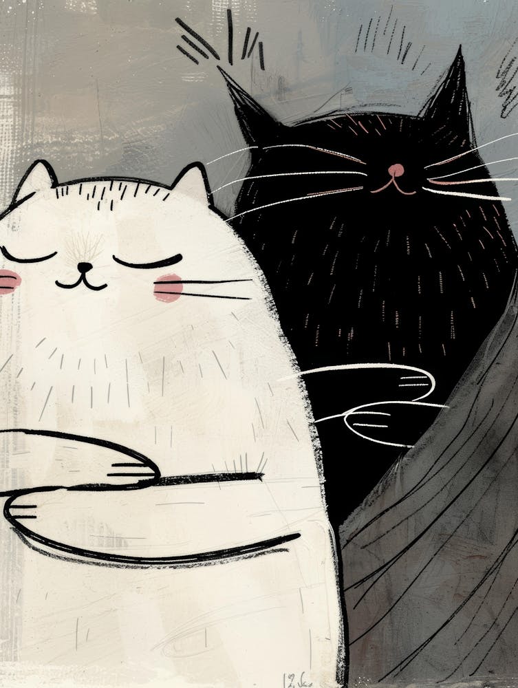 Two Cats Hugging 2