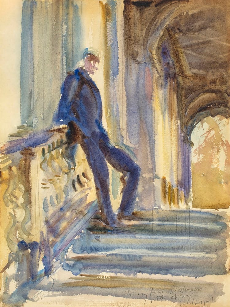 Sir Neville Wilkinson On The Steps Of The Palladian Bridge At Wilton House, John Singer Sargent