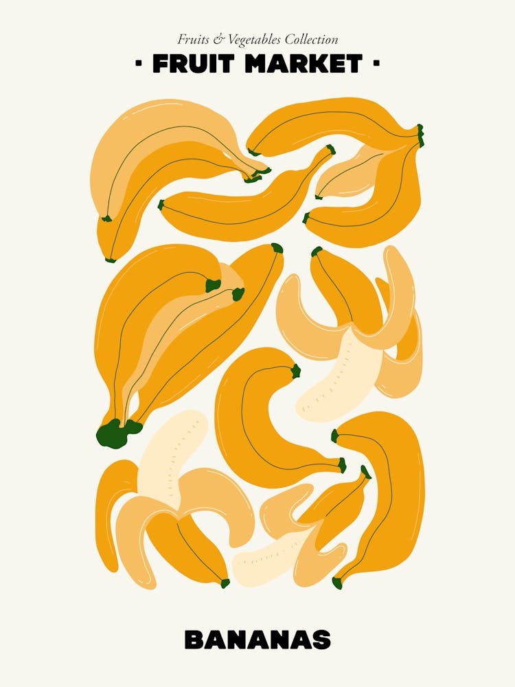 The Fruit Market Bananas Illustration Maximalist