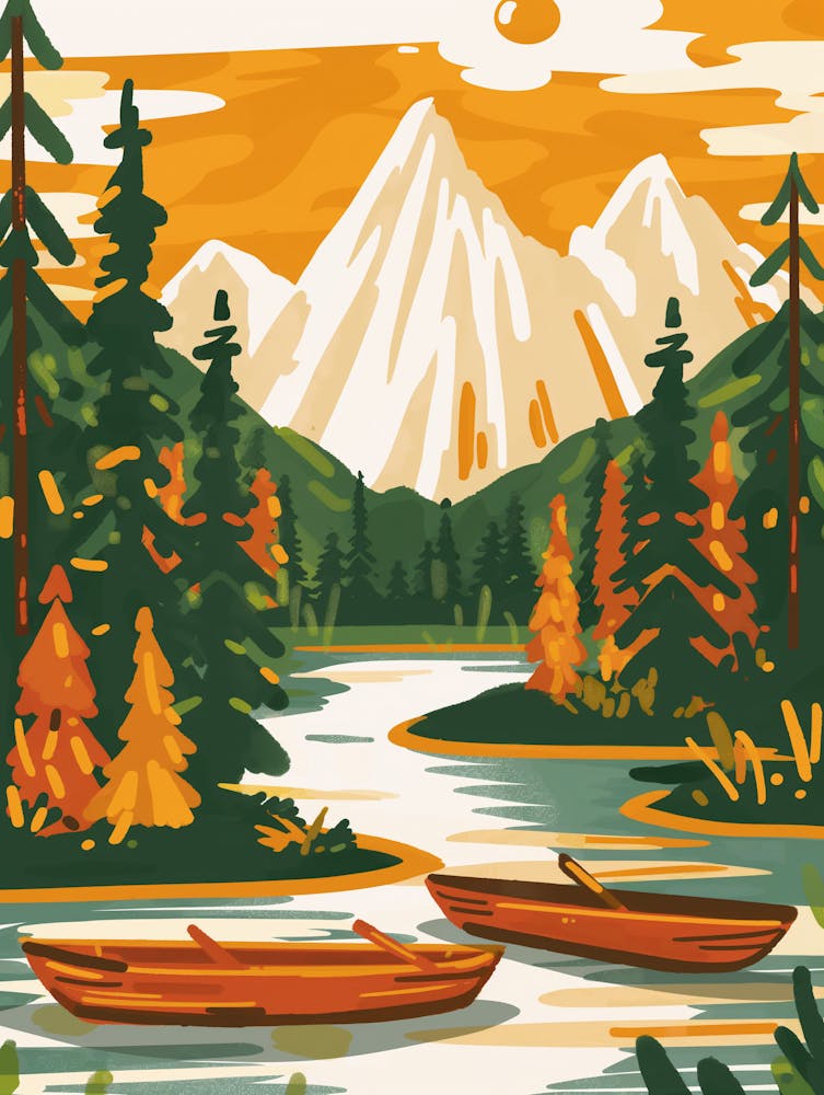 Canoes On The River