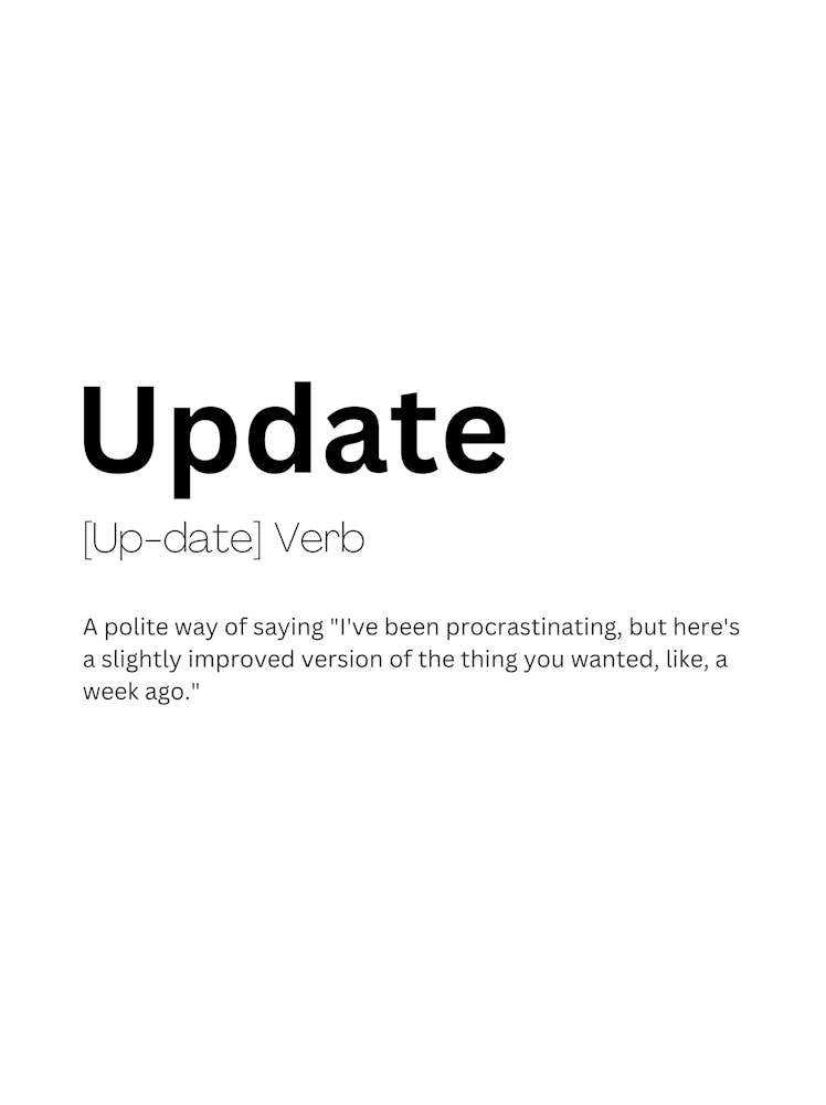 Update Definition Meaning Art Print by Kaigozen – Fy!
